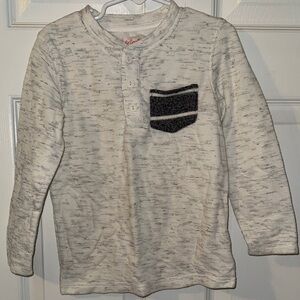 Cat & Jack Cream and Black Long Sleeve Tee